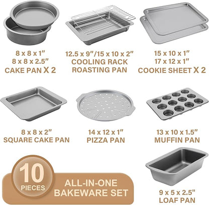 HONGBAKE Bakeware Sets, Baking Pans Set, Nonstick Oven Pan - Image 3