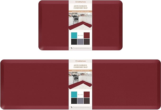 HappyTrends 2 PCS Kitchen Mat Cushioned Anti-Fatigue Floor Mat, Heavy Duty by HappyTrends