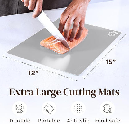 Cooler Kitchen Extra Thick Flexible Plastic Cutting Board Mats - Image 2