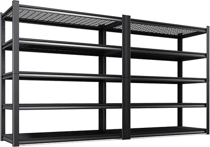 Set of 2 Garage Shelving-3000 lbs 5 Tier Storage Shelves, Adjustable Heavy Duty by Unknown