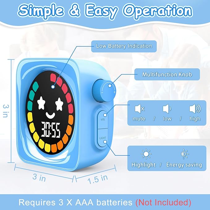 Visual Timer for Kids, 99 Minute Digital Cute Kids Visual Timer Classroom for - Image 2