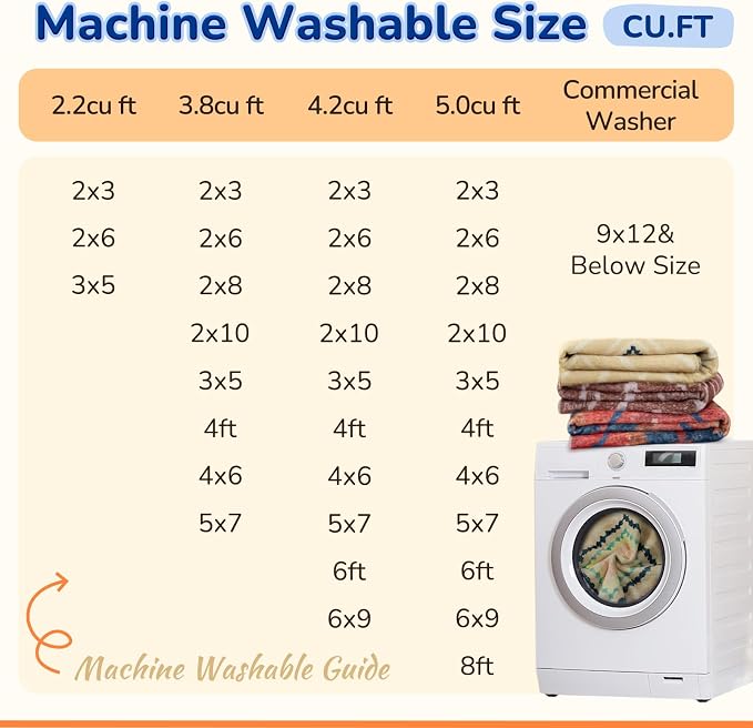 BESTSWEETIE Area Rug 6x9 Rug Machine Washable Non-Slip Low Pile Print Pattern - Image 5