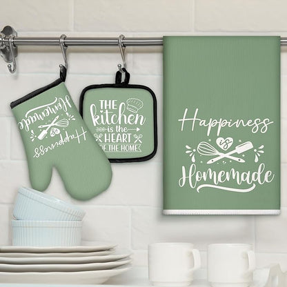 Sratte 6 Pcs Kitchen Decor Accessories Set Farmhouse Towels Pot Holders Oven - Image 2