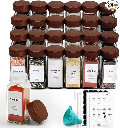 24 Pcs Spice Jars, 4oz Seasoning Containers by ckcy