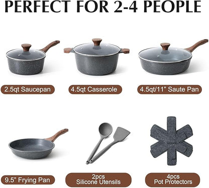 SENSARTE Nonstick Cookware Set 13-Piece, Non Stick Pots and Pans Set - Image 2