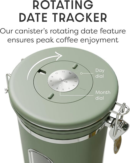 Veken Coffee Canister with Window, Airtight Stainless Steel Kitchen Food - Image 6
