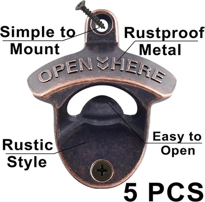 Old Style Wall Mounted Bottle Opener, Antique Copper Outdoor Beer Top Opener - Image 2