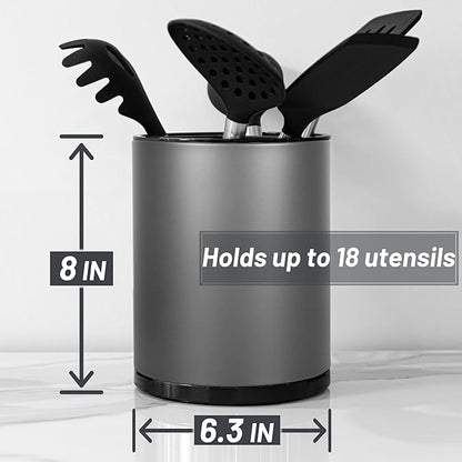 Kitchen Utensil Holder for Countertop 360° Rotating Utensil Caddy Extra Large - Image 4