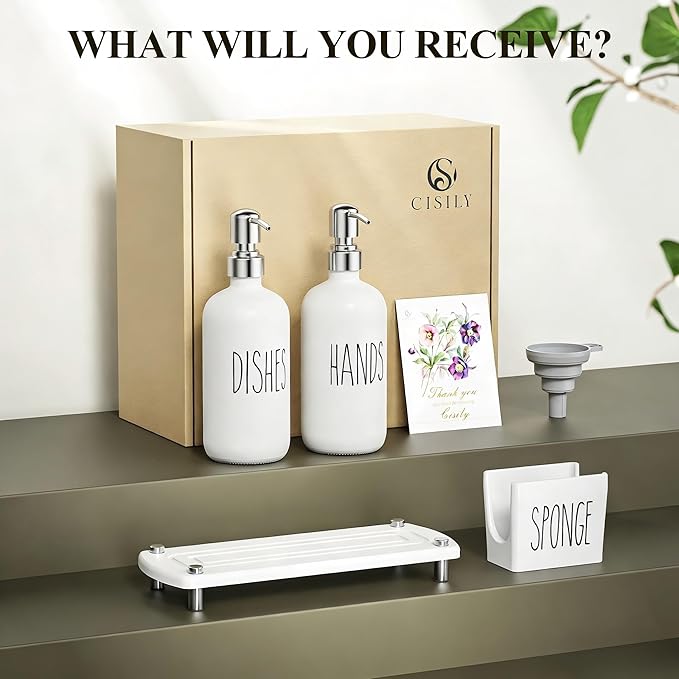 Cisily Kitchen Soap Dispenser Set Comes - Image 7