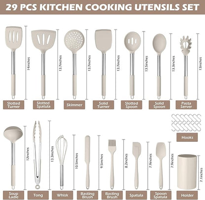 HaWare 29 PCS Silicone Cooking Utensils Set, Heat Resistant Kitchen Utensils Set - Image 2