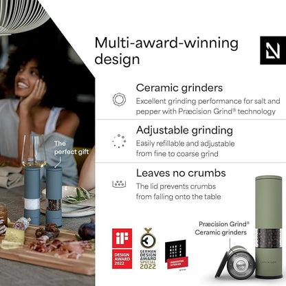 LARS NYSØM Salt and Pepper Grinder Set Manual, Stainless Steel Salt and Pepper - Image 2