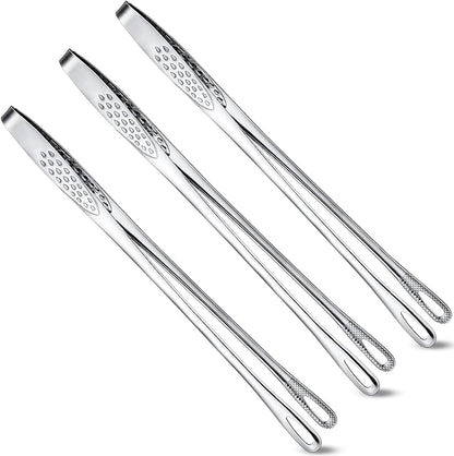 Geiserailie 3 Pcs 9.4inch Korean BBQ Tongs Stainless Steel Kitchen Tweezers by Geiserailie