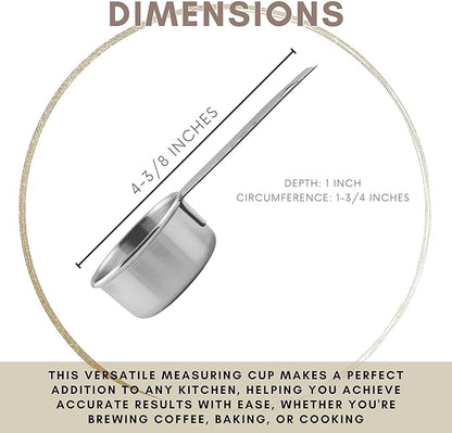 1/8 Cup Stainless Steel Measuring Cup | Sturdy Metal 30 ml | 30 cc | 1 oz | - Image 3