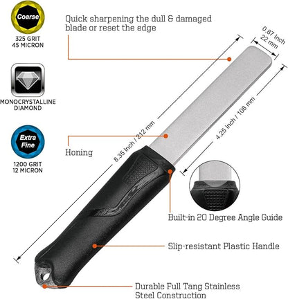 SHARPAL 121N Dual-Grit Diamond Sharpening Stone File Garden Tool Knife - Image 2