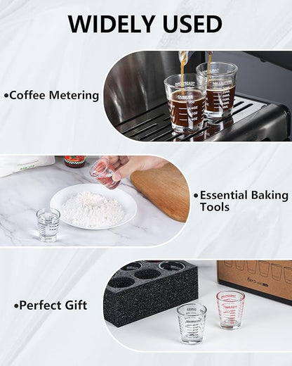 Shot Glasses Measuring Cup Set 4PACK Espresso Shot Glasses Liquid Heavy Glass - Image 4