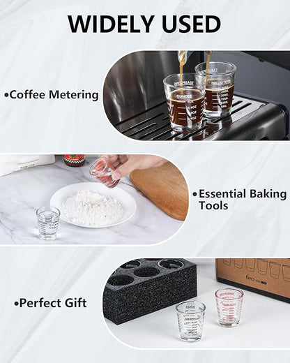 Shot Glasses Measuring Cup Set 4PACK Espresso Shot Glasses Liquid Heavy Glass - Image 4