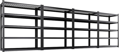 Set of 4 Garage Shelving-3000 lbs 5 Tier Storage Shelves, Adjustable Heavy Duty by Unknown