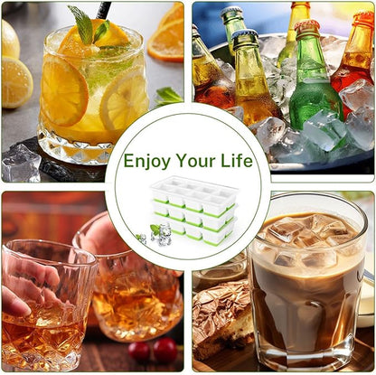 Ice Cube Tray with Lid, Alinana 3-Pack Upgraded Large Silicone Ice Cube Tray - Image 7