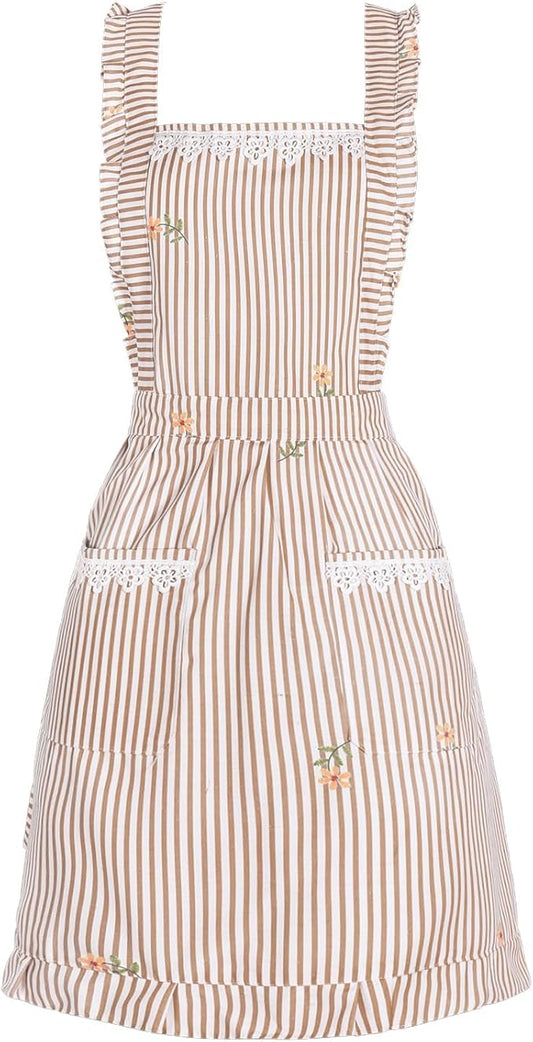 Funny Aprons for Women with Pockets, Kitchen Cooking Grilling Bbq Cute Chef by Aoomzoon