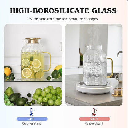 2 Pack 68oz/2 Liter Square Glass Pitcher - Image 6