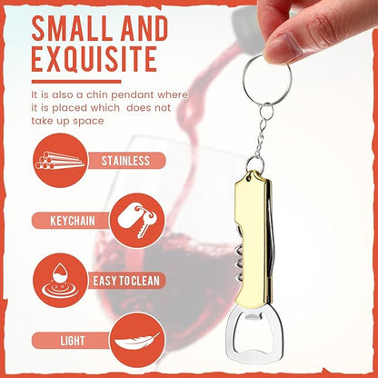 Ziliny 24 Pcs Bottle Opener Keychain Bulk Wine Bottle Beer Opener Keychain - Image 6