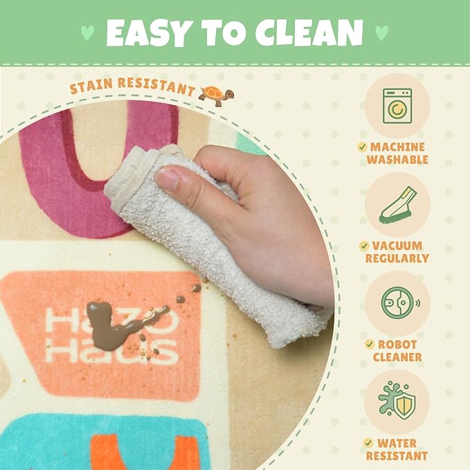 ABC Alphabet Rug for Nursery Room – 5x8 Baby Play Mat for Preschool, Washable - Image 3