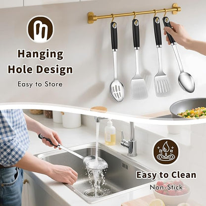 4 Pcs Cooking Utensils Set, Stainless Steel Kitchen Utensils, Heat Resistant - Image 6