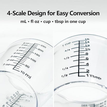 Laser-Etched Measuring Cup Set, 8 oz & 16 oz Clear Plastic Liquid Measuring Cups - Image 5