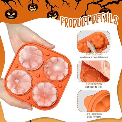 Orange 3D Pumpkin Ice Cube Tray - Image 4