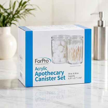ForPro Clear Acrylic 2-Compartment Apothecary Jar - Image 2