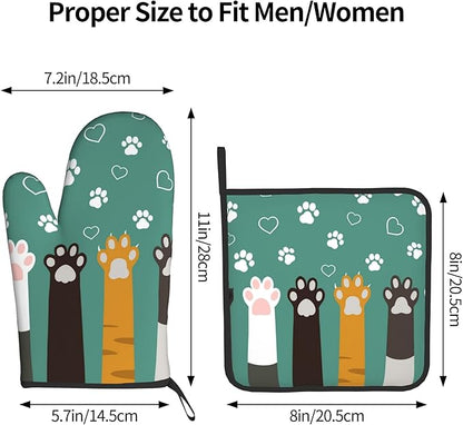 Cat Oven Mitt Potholders Sets - Image 3