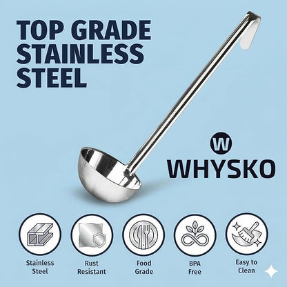 Whysko Soup Ladles Stainless Steel Multipack, 6 & 8 oz Metal Ladle Spoons - Image 4