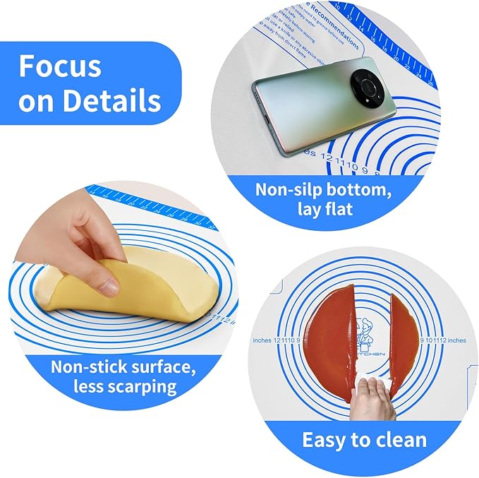 Silicone Pastry Mat for Dough Rolling, Silicone Baking Mat - Image 5