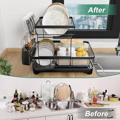 Dish Drying Rack, 2-Tier Large Dish Drying Rack - Image 6