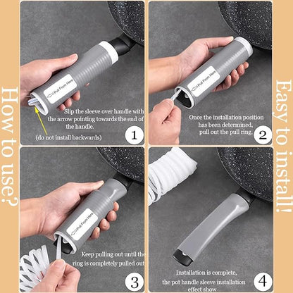 2 Pcs Heat-Resistant Pot Handle Silicone Cover, Non-Slip Pan Handle Sleeve - Image 3