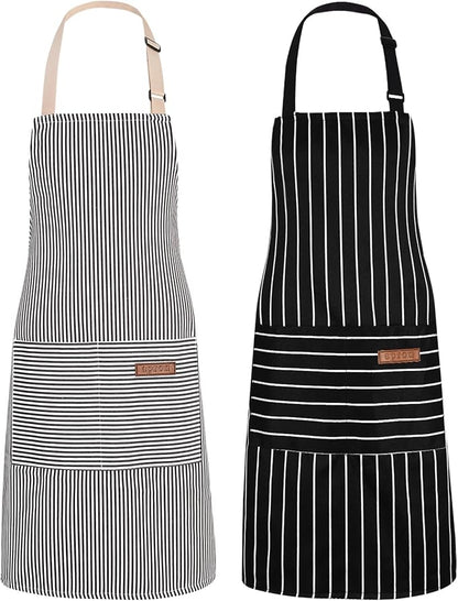 2Pack Adjustable Kitchen Apron for Women Men by ZAIORD