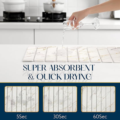 KEYCHAD Large Stone Drying Mat for Kitchen Counter - Image 4