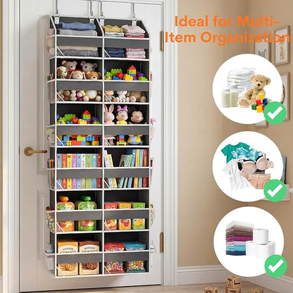 Over the Door Organizer 6 Tiers, Extra Large Behind Door Storage of 12 - Image 5