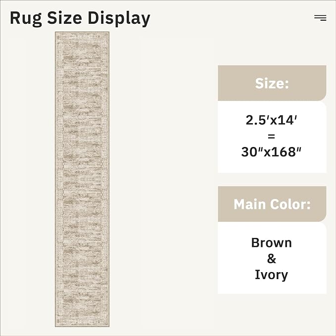 Soalmost Runner Rug 2'6" x 14' Washable Non-Slip Runner Rugs - Image 5