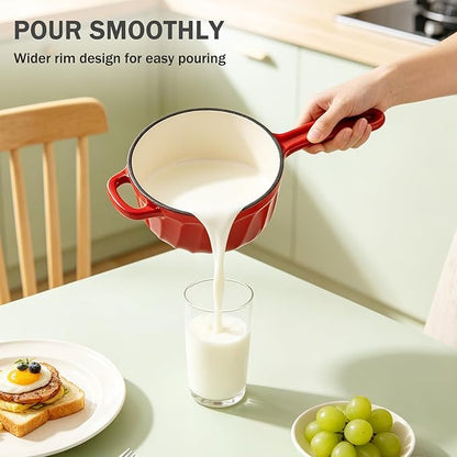 Enameled Cast Iron Sauce Pan, 2 Quart Enameled Saucepan - Image 6
