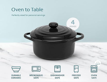 Kook Ceramic Mini Cocotte Set, Small Casserole Dishes - Image 7