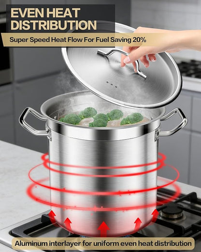 STOCKPOT 50 Quart Stainless Steel Stock Pot - Image 3