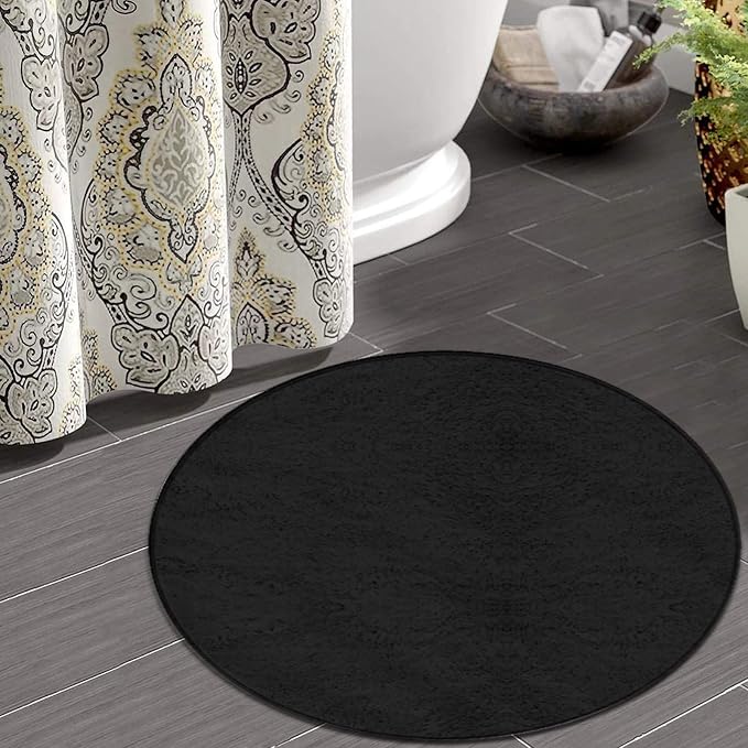 Machine Washable Modern Round Area Rug, Room Sofa Yoga Soft Round Carpet - Image 4