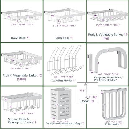 PUSDON Over Sink Dish Drying Rack Stainless Steel, Adjustable Large Dish Drainer - Image 4