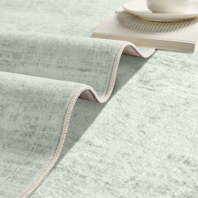 Latte&Fog 3x5 Entryway Green Area Rugs, Washable Vintage Small Rugs - Image 8