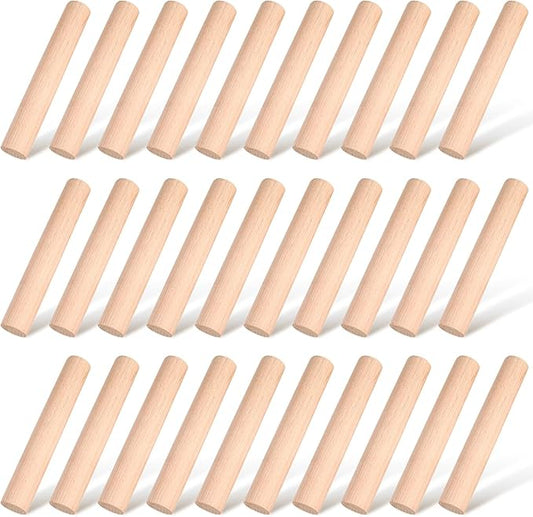 Patelai 50 Pieces Small Wooden Rolling Pin, Dumpling Dough Roller Wooden Mini by Patelai