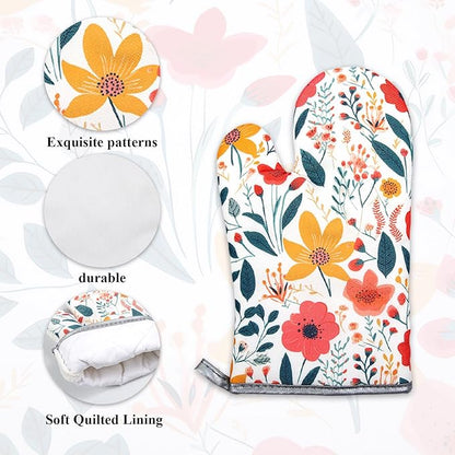 6 Pcs Kitchen Stuff Accessories, Kitchen Oven Mitts and Pot Holders Sets - Image 5