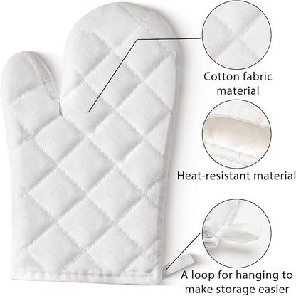 GROBRO7 6Pcs Cotton Oven Mitts and Pot Holders Set Heat Resistant Hot Pads - Image 4