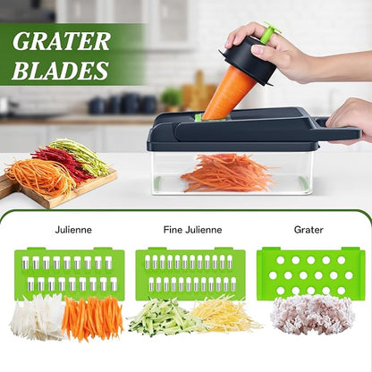 HomeHacks Vegetable Chopper Vegetable Cutter, 12 in 1 Kitchen Gadget, Onion - Image 3