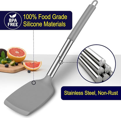 HOTEC Silicone Spatula Set of 2 Heat-Resistant 600°F & BPA-Free Kitchen - Image 2